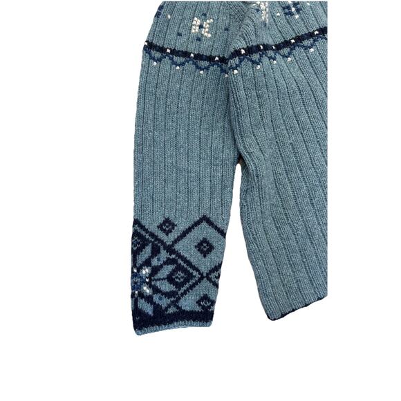 Vintage Land’s End Blue Fair Isle 100% Wool Women’s Knit Sweater Size XL - Picture 4 of 8